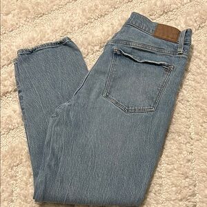 Madewell Blue Straight Leg Jeans with Subtle Fading